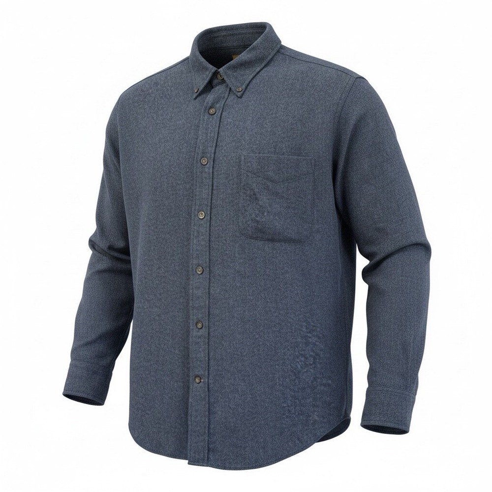 St. John's Bay Long Sleeve Flannel Shirt Men’s Size Large Dark Blue Button Down